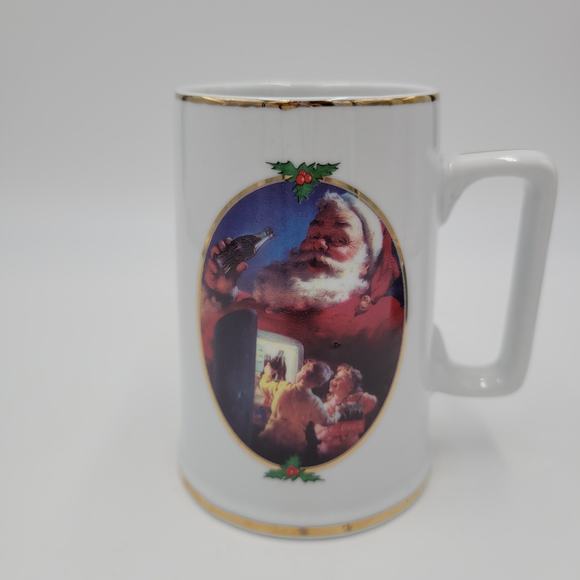 Vintage Coca Cola 1996 Collector Edition Holiday Santa Mug 5 pcs Set 4.5"‎ Tall - Picture 2 of 11
